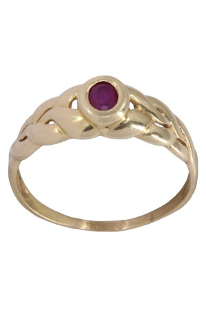 BAGUE JONC TRESSÉ RUBIS