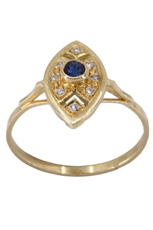 BAGUE MARQUISE SAPHIR ET...