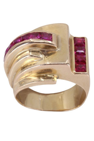 BAGUE TANK RUBIS CALIBRÉS