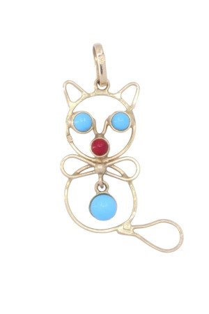 PENDENTIF CHAT TURQUOISES...