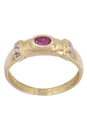 BAGUE MODERNE RUBIS ET...