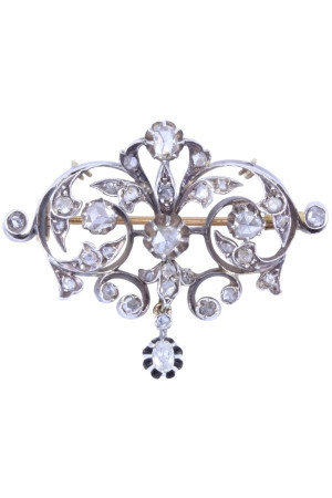 BROCHE ART-NOUVEAU DIAMANTS