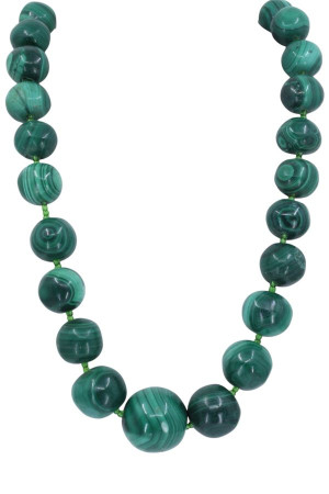 COLLIER BOULES EN MALACHITE