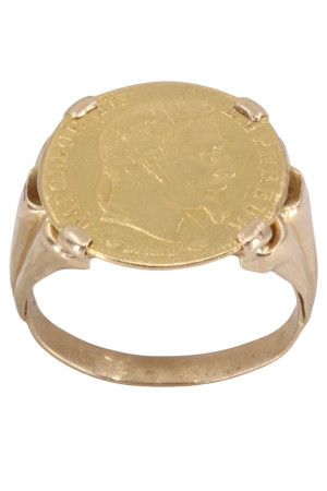 BAGUE PIÈCE 5 FRANCS NAPOLÉON III