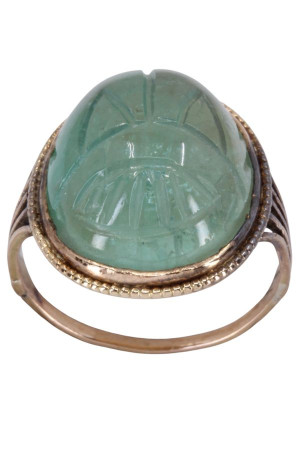 BAGUE SCARABÉE JADE