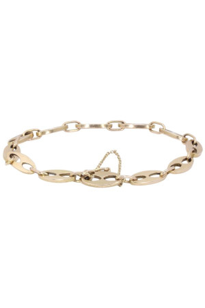 BRACELET MAILLE GRAIN DE CAFÉ PLATE