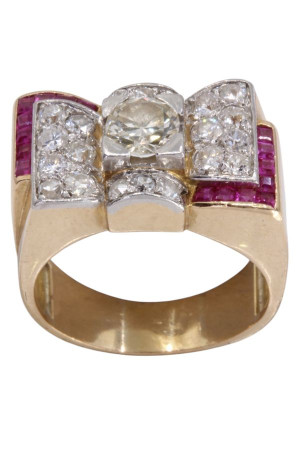 BAGUE TANK DIAMANTS