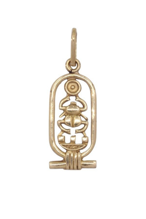 PENDENTIF CARTOUCHE ÉGYPTIEN SCARABÉE
