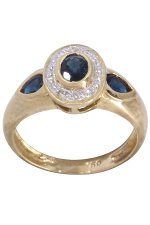 BAGUE MODERNE SAPHIRS ET...