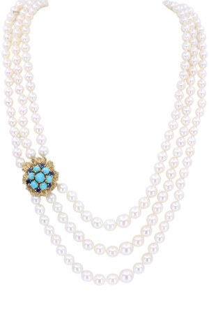 COLLIER DE PERLES 3 RANGS...