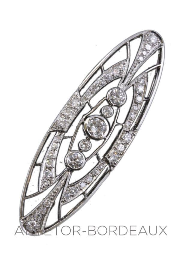 BROCHE DIAMANTS ART-DÉCO, photo 1 sur 2