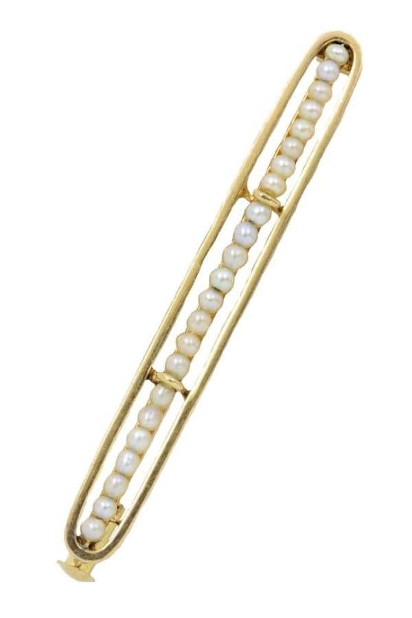 BARRETTE ANCIENNE PERLES, photo 1 sur 2
