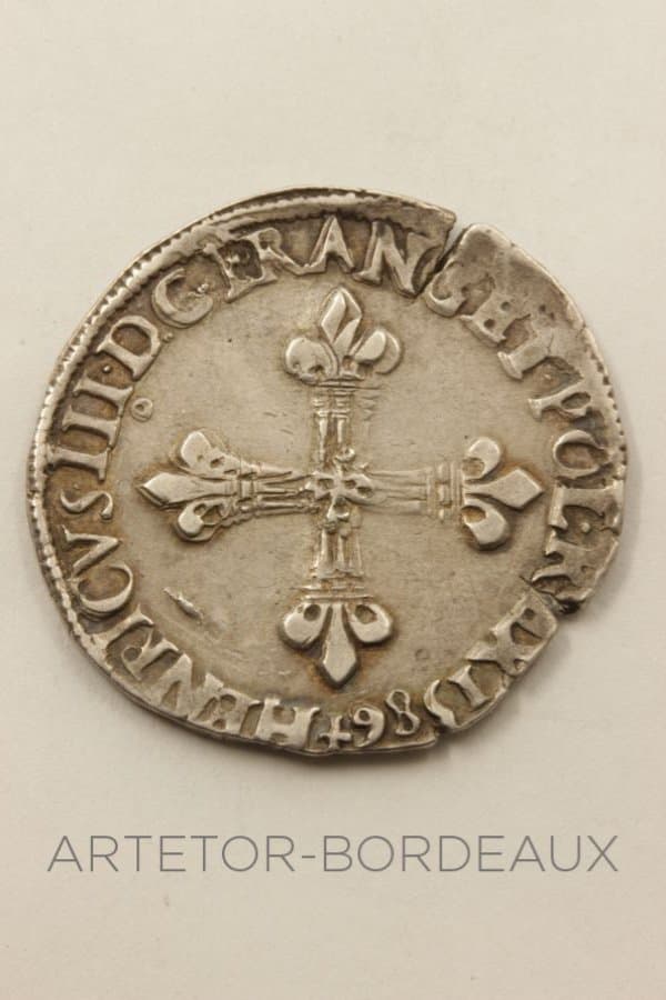 1/4 d'écu - Henri III - photo 2