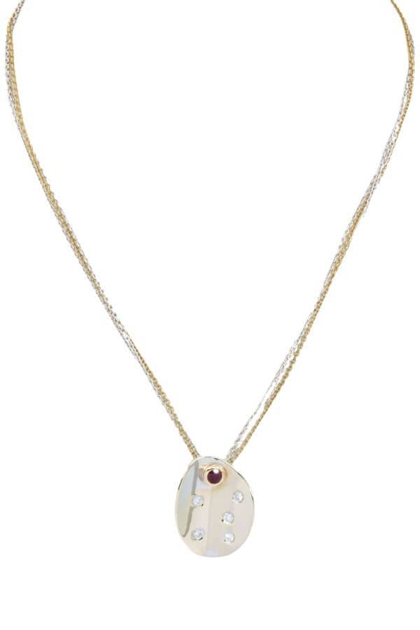 COLLIER DE CRÉATEUR RUBIS ET DIAMANTS, photo 2 sur 3