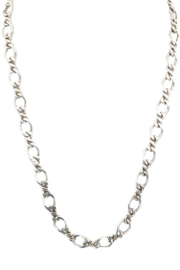 COLLIER ARGENT MAILLE ALTERNÉE, photo 2 sur 3