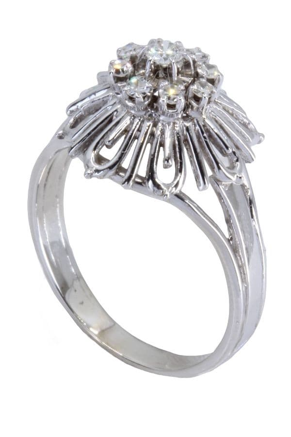 Bague Fleur Diamants Années 50' - photo 5