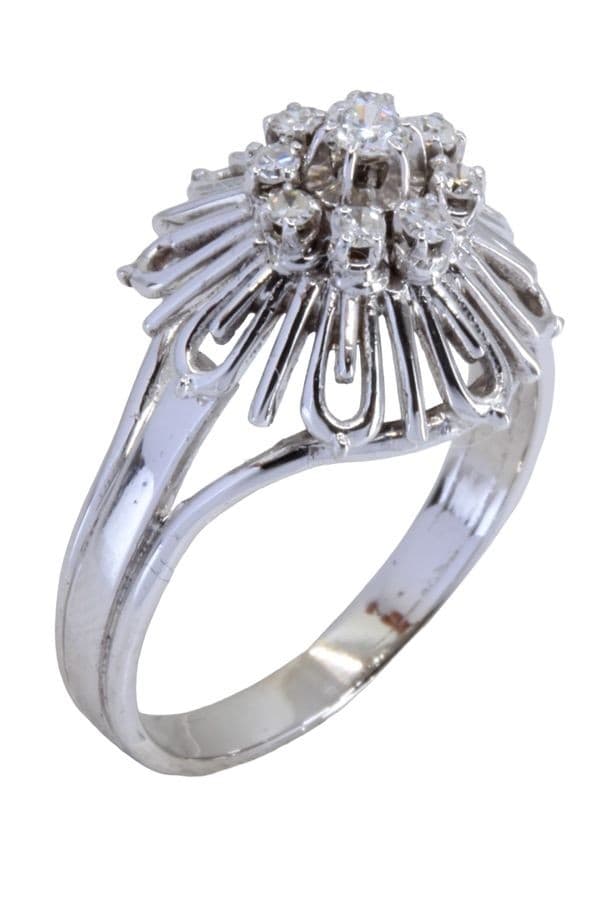 Bague Fleur Diamants Années 50' - photo 4