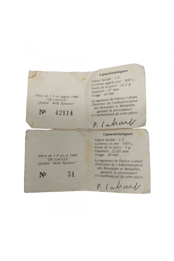 Coffret 1 Franc Charles de Gaulle 1988 - photo 2