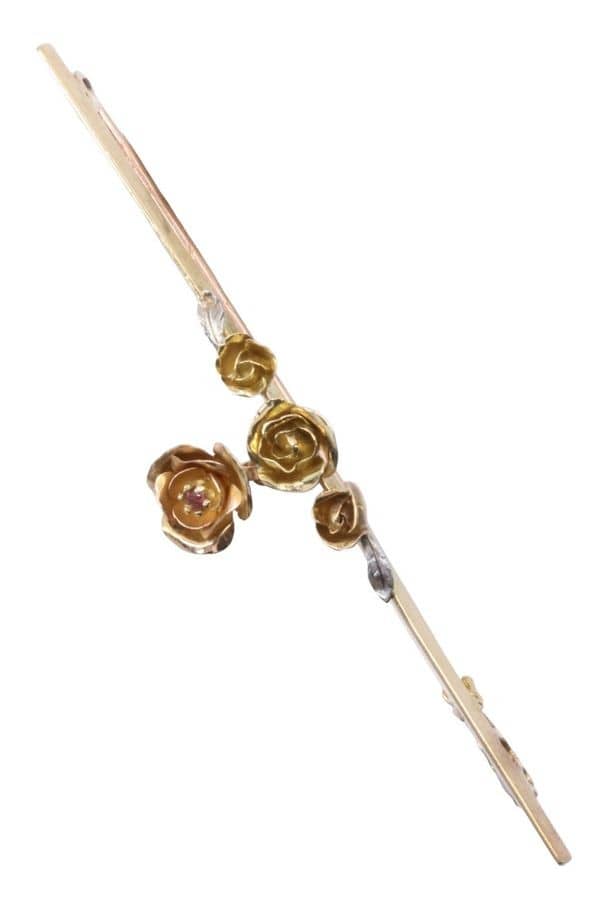 BROCHE ROSES ART-NOUVEAU, photo 2 sur 3