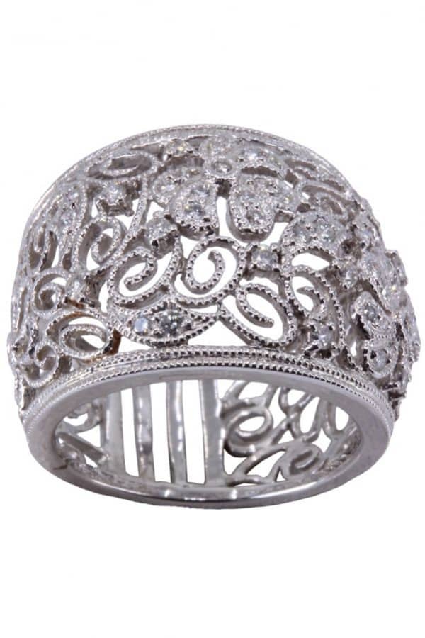 BAGUE MODERNE DIAMANTS, photo 2 sur 3