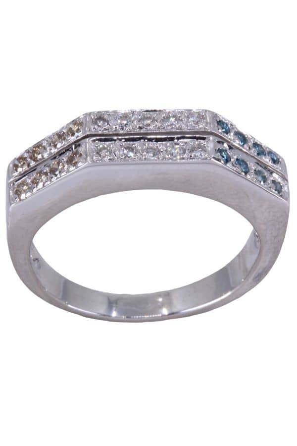BAGUE MODERNE DIAMANTS, photo 2 sur 3