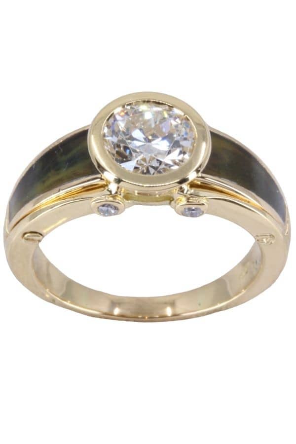 BAGUE KORLOFF LAQUE ET DIAMANTS, photo 2 sur 3