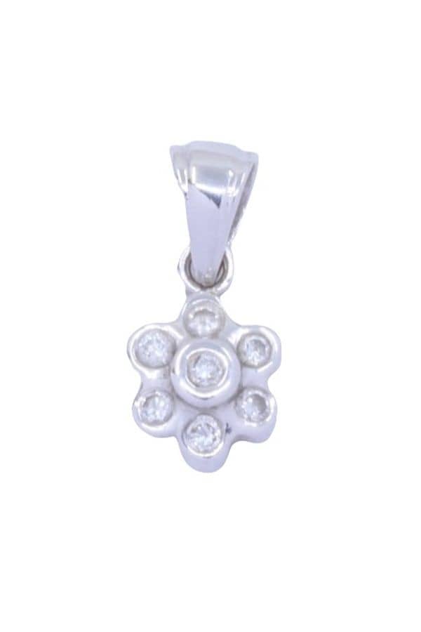 PENDENTIF FLEUR DIAMANTS, photo 2 sur 3