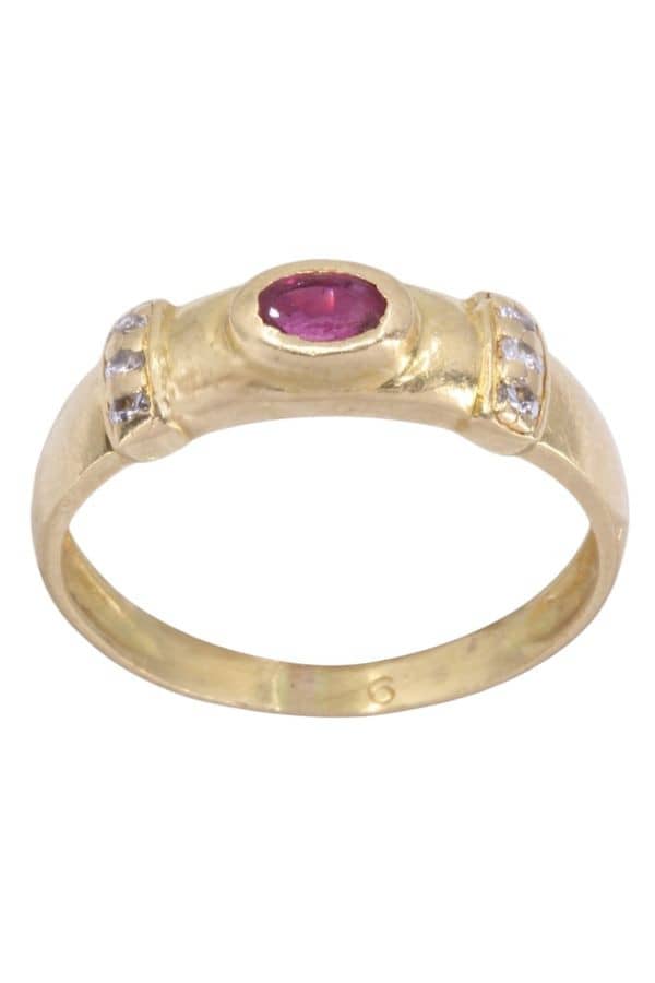BAGUE MODERNE RUBIS ET DIAMANTS, photo 2 sur 3