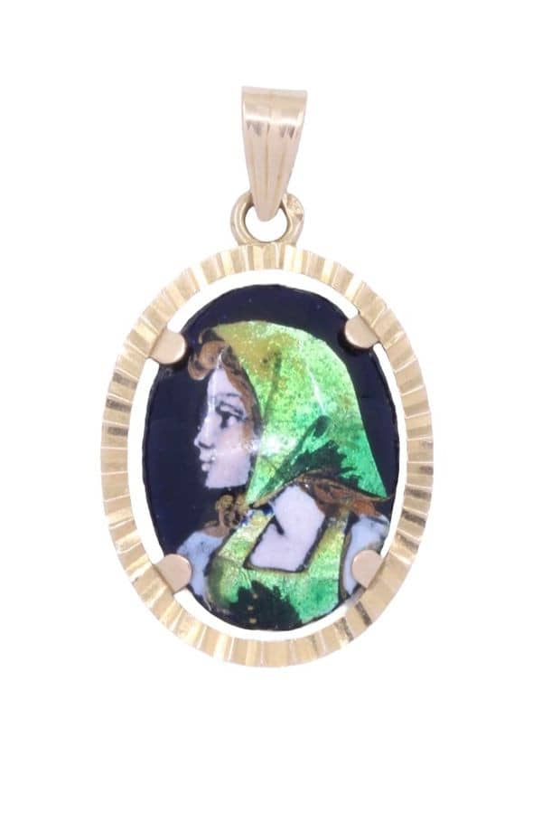 PENDENTIF ANCIEN EN ÉMAIL, photo 2 sur 3