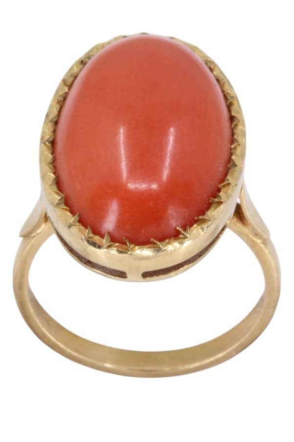BAGUE ANCIENNE CORAIL, photo 2 sur 3