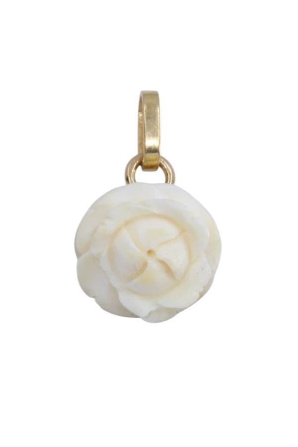 Pendentif Ancien Rose Ivoire - photo 2