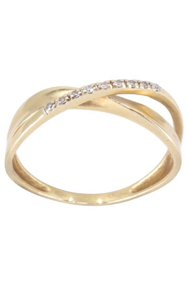 BAGUE MODERNE ENTRELACÉE DIAMANTS, photo 2 sur 3