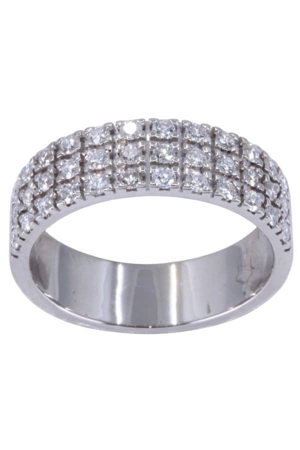 BAGUE MODERNE PAVAGE DIAMANTS, photo 2 sur 3