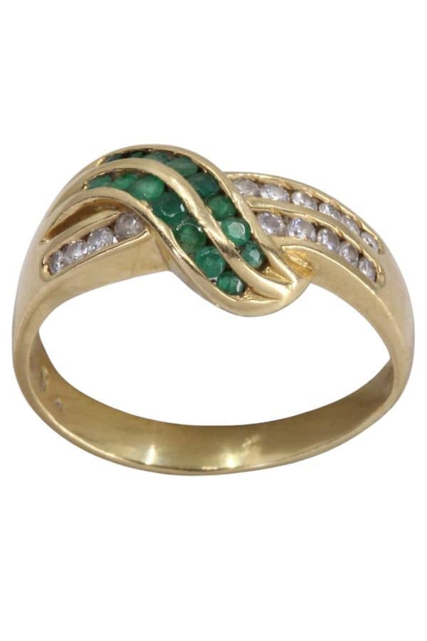 BAGUE ÉMERAUDES ET DIAMANTS, photo 2 sur 3
