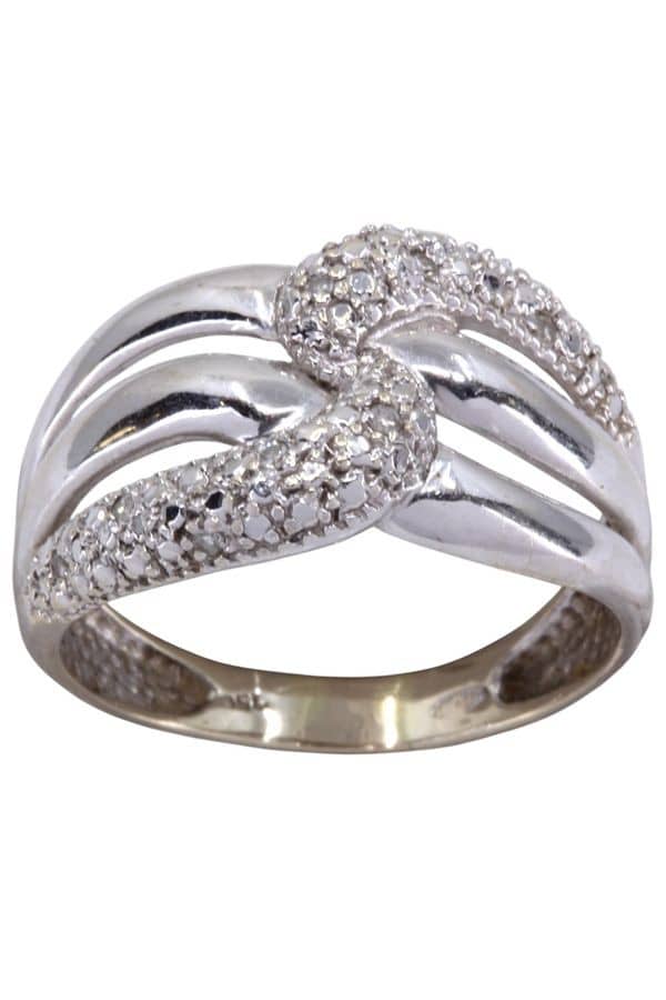 BAGUE MODERNE DIAMANTS, photo 2 sur 3