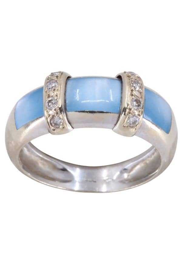 BAGUE NACRE ET DIAMANTS, photo 2 sur 3