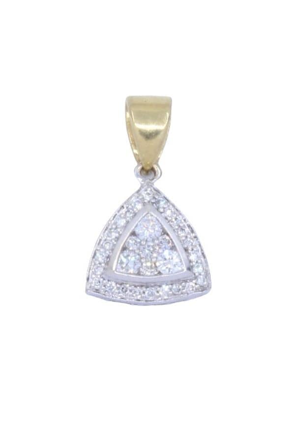 PENDENTIF TRIANGLE DIAMANTS, photo 2 sur 3
