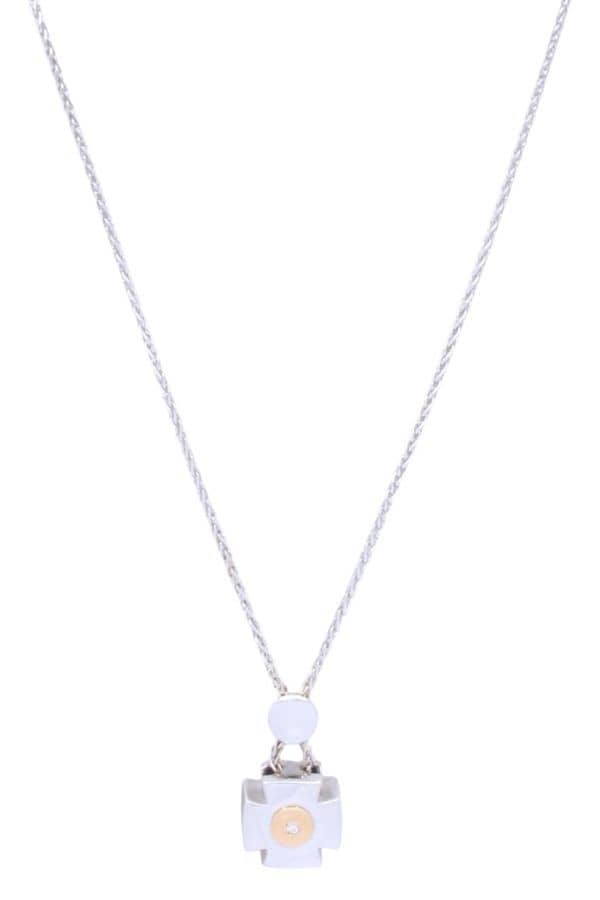 COLLIER CROIX MODERNE DIAMANT, photo 2 sur 3