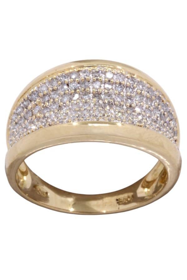 BAGUE MODERNE PAVAGE DIAMANTS, photo 2 sur 3