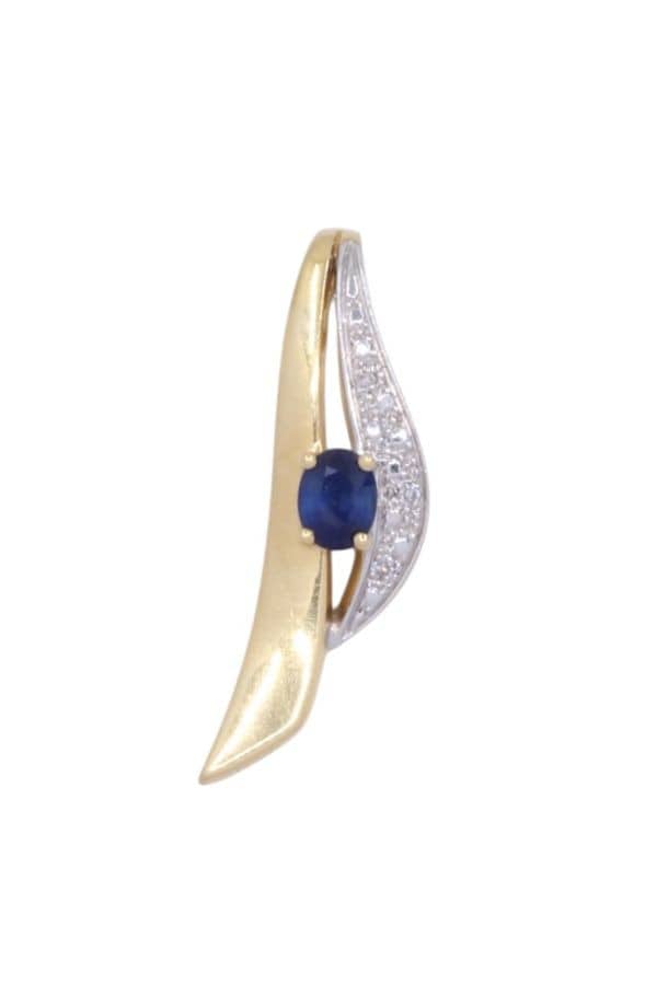 PENDENTIF SAPHIR ET DIAMANTS, photo 2 sur 3
