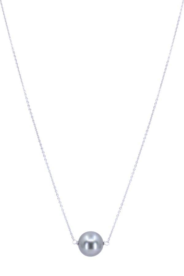 COLLIER PERLE GRISE, photo 2 sur 3