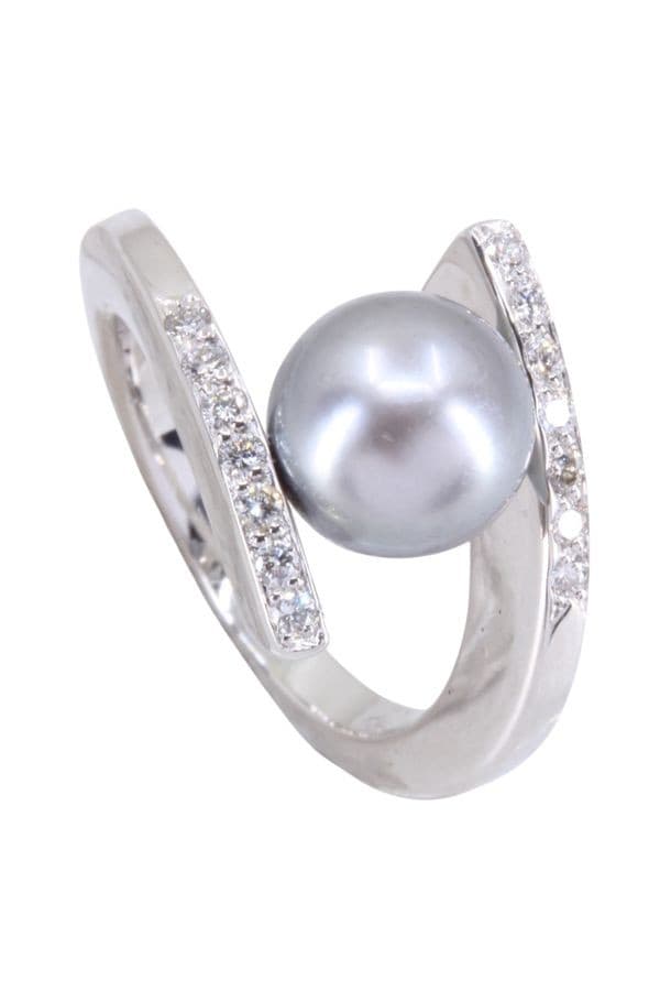 Bague Moderne Perle Grise - photo 5