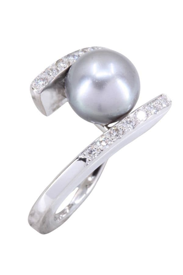 Bague Moderne Perle Grise - photo 3