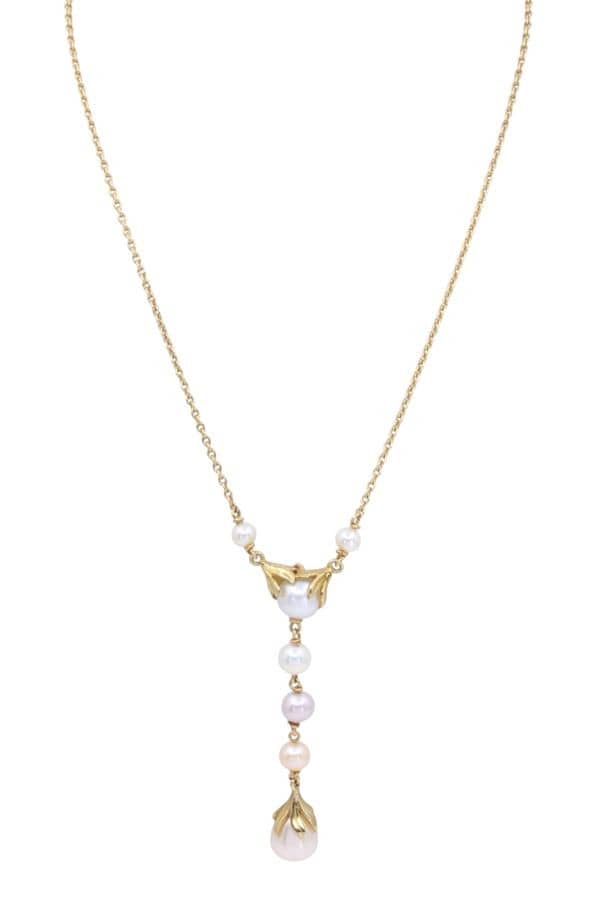 COLLIER CENTRE PERLES, photo 2 sur 3