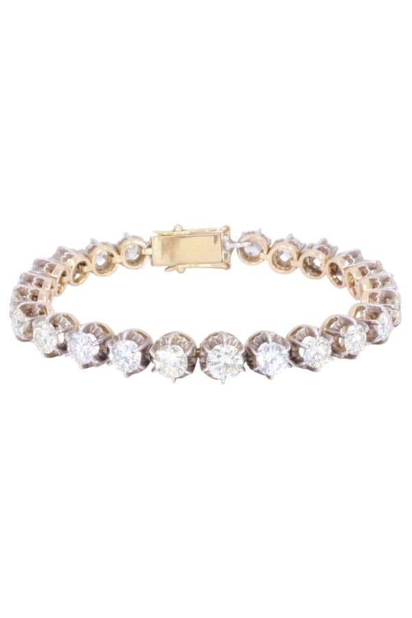 BRACELET LIGNE DIAMANTS ANCIEN, photo 2 sur 3