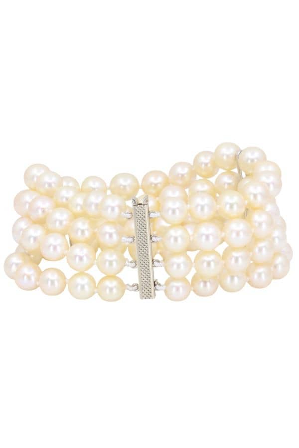 BRACELET DE PERLES 4 RANGS, photo 2 sur 3