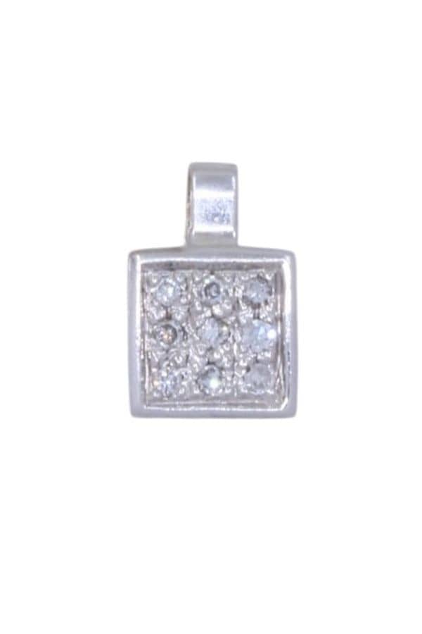 PENDENTIF CARRÉ DIAMANTS, photo 2 sur 3