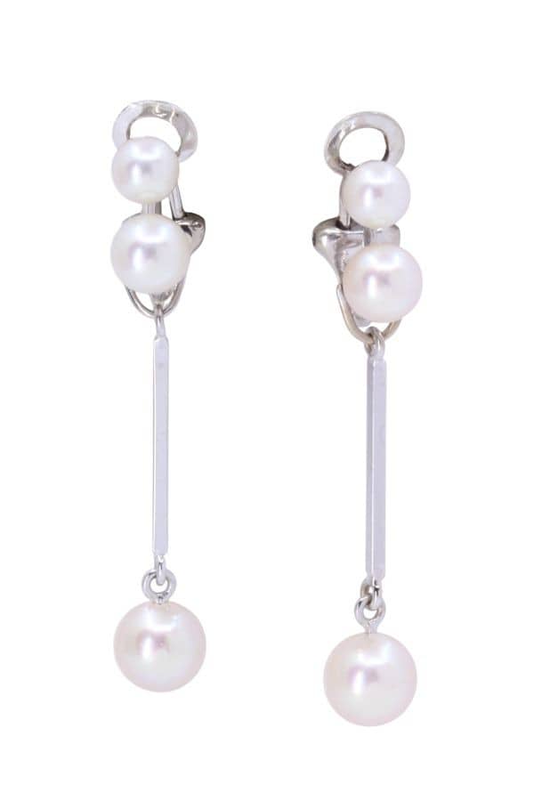 BOUCLES D'OREILLES PENDANTES PERLES, photo 2 sur 3