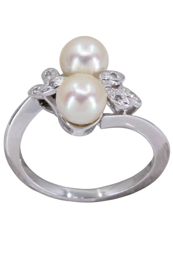 BAGUE PERLES ET DIAMANTS, photo 2 sur 3