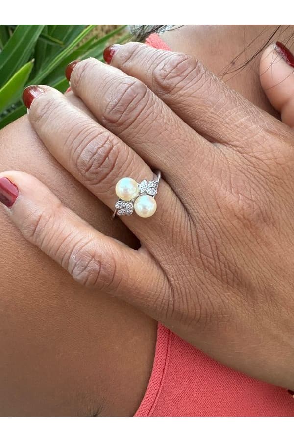 Bague Perles et Diamants - photo 2